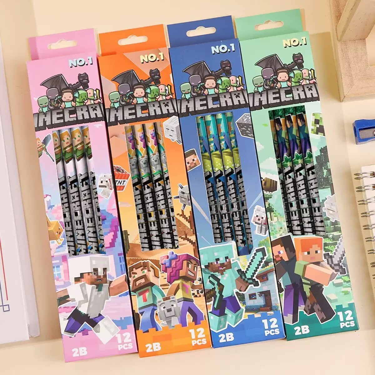 School Supplies - Pensil HOT 4pcs-12pcs tanpa kotak, Desain