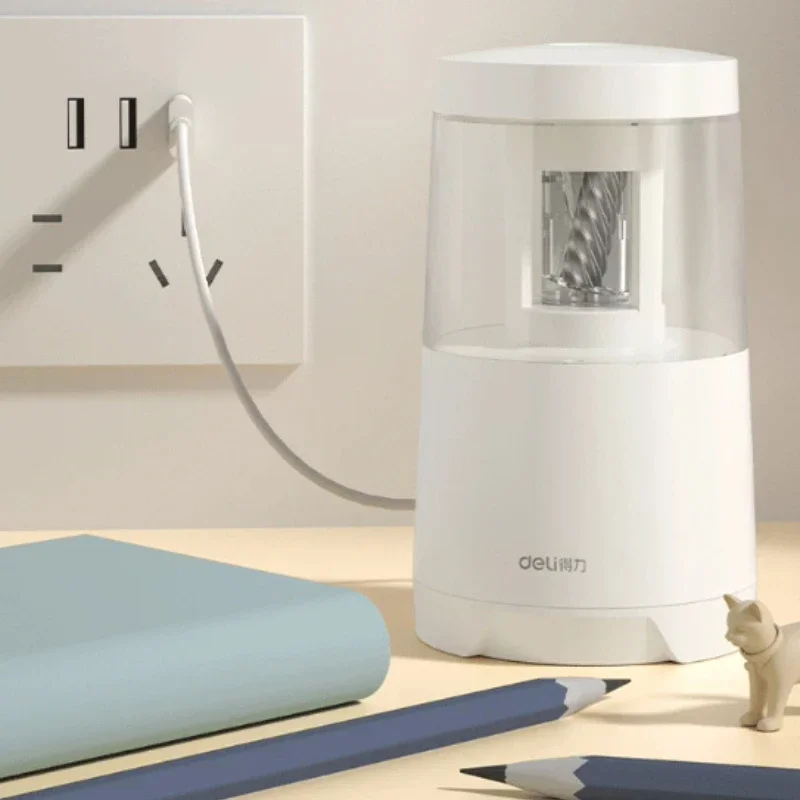 Electric Pencil Sharpener Usb - Pengasah Pensil Elektrik Deli, Dua Mode