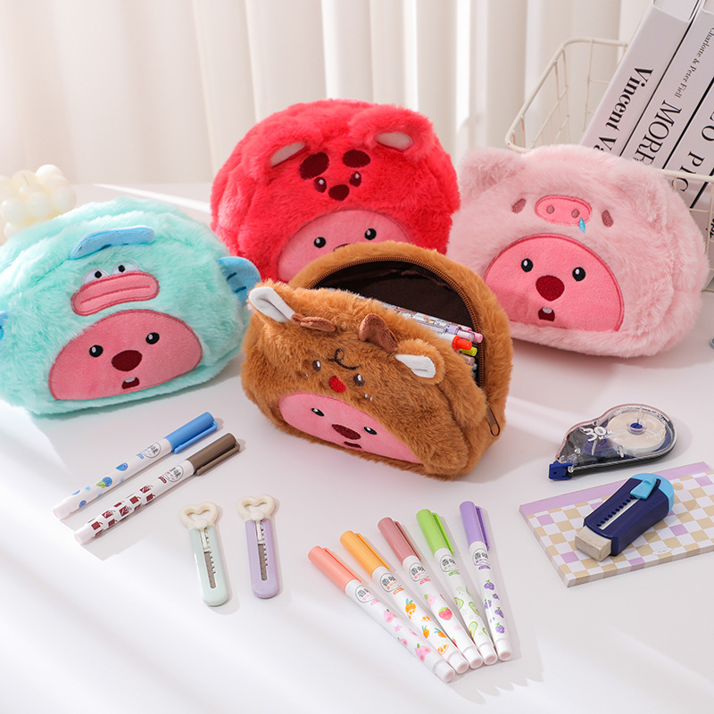 School Supplies - Tas Pensil Kartun Plush Kawaii untuk