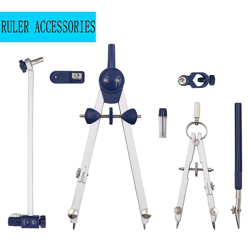 A46M-9Pc Alat Kompas Gambar Un - Math Geometry Set With Compass ulasan dan harga