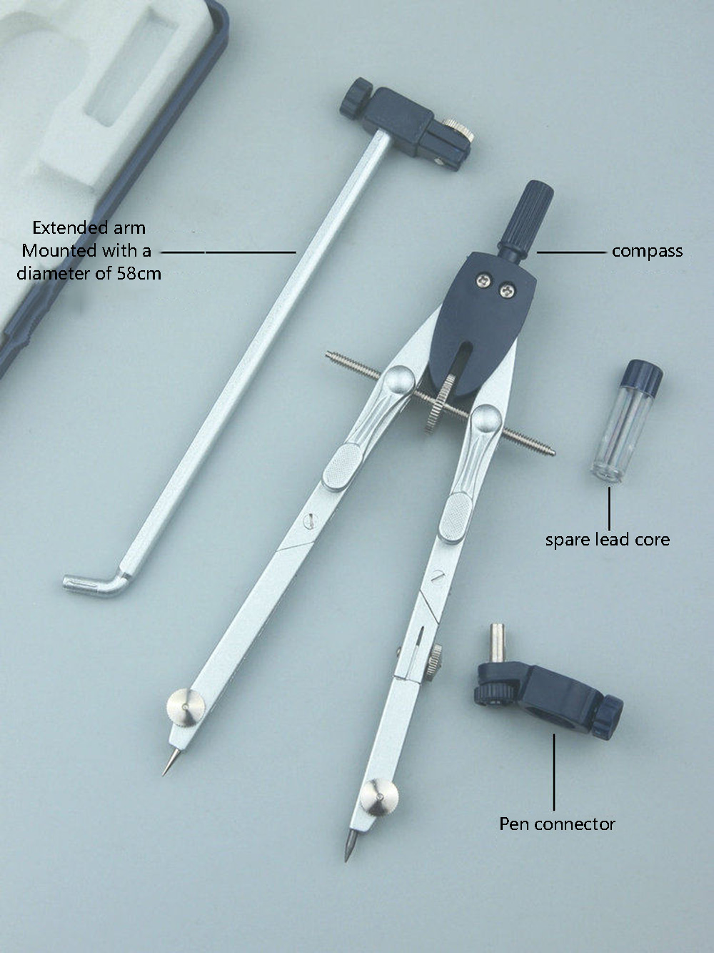 Set Alat Geometri Profesional, - Math Geometry Set With Compass ulasan dan harga