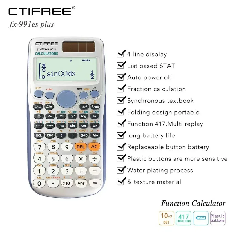Kalkulator Ilmiah dengan Bater - Scientific Calculator For Secondary School ulasan dan harga